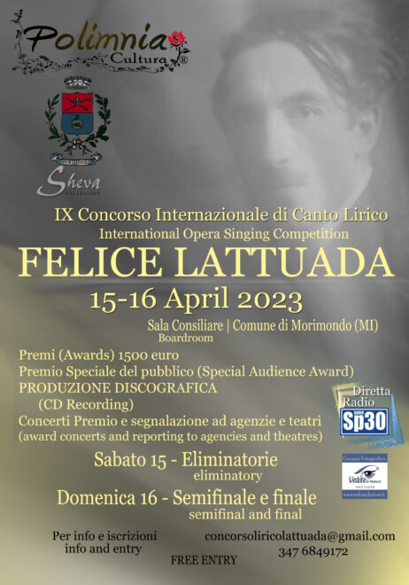 IX CONCORSO INTERNAZIONALE DI CANTO LIRICO “FELICE LATTUADA”